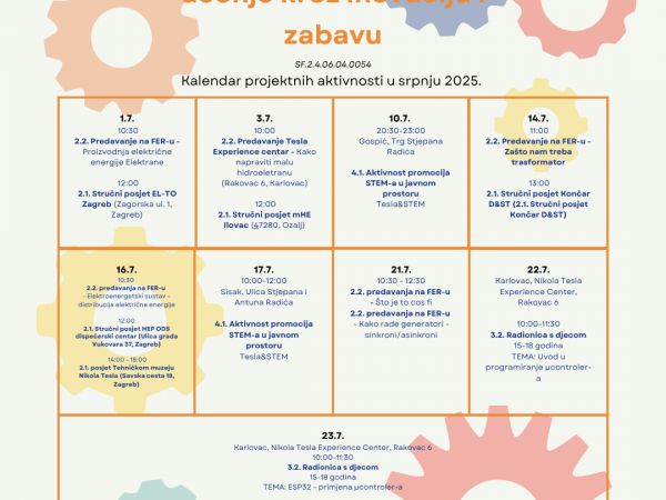 Ažurirani kalendar za srpanj 2025.