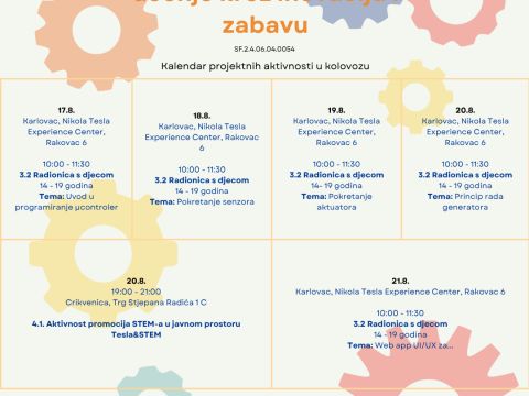 Nikola Tesla Network - Kalendar projektnih aktivnosti za kolovoz!