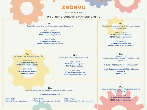Nikola Tesla Network - Kalendar projektnih aktivnosti za rujan