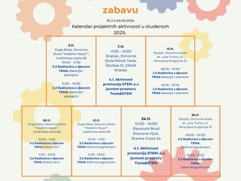 Nikola Tesla Network - Stigao je novi ažurirani kalendar za mjesec studeni 2025!