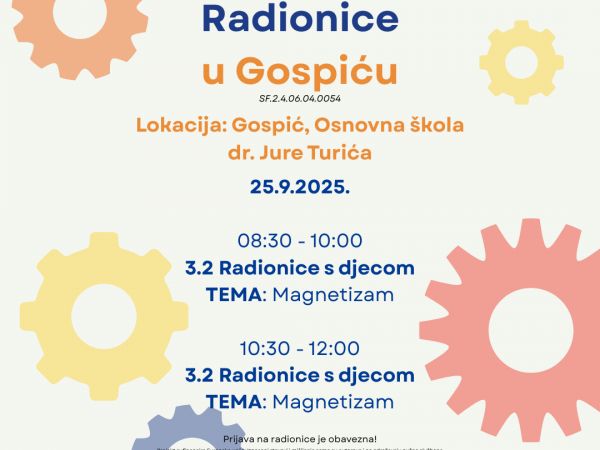 Radionice u Gospiću u Osnovnoj školi dr. Jure Turića